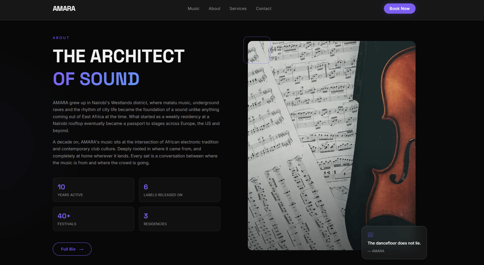 Creative Portfolio Platform — AMARA — About
