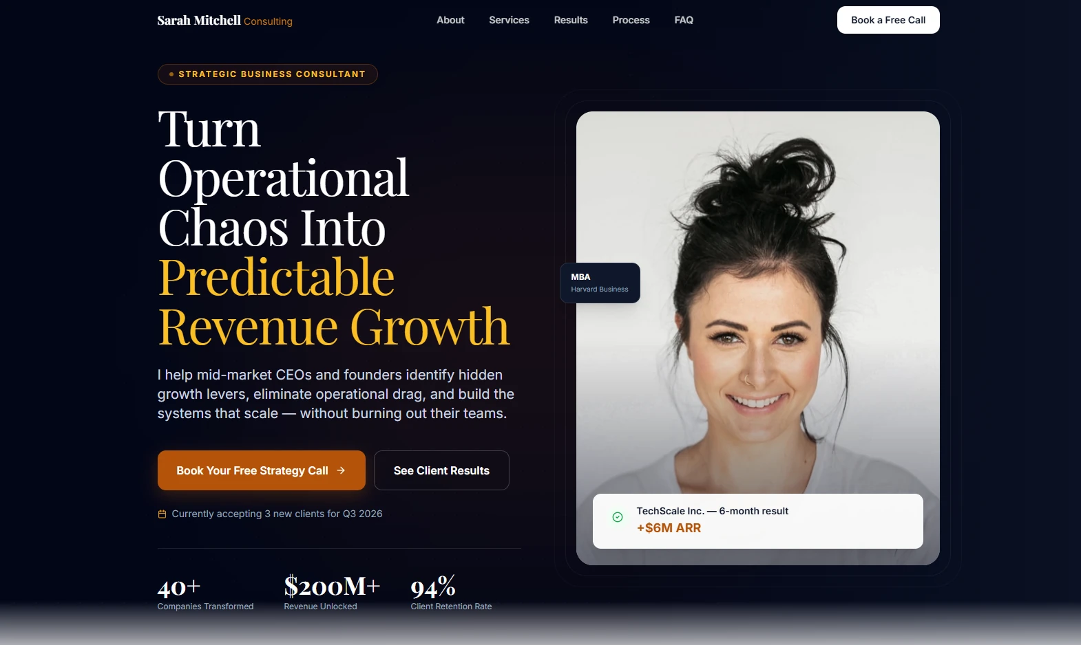 Sarah Mitchell Consulting · Hero