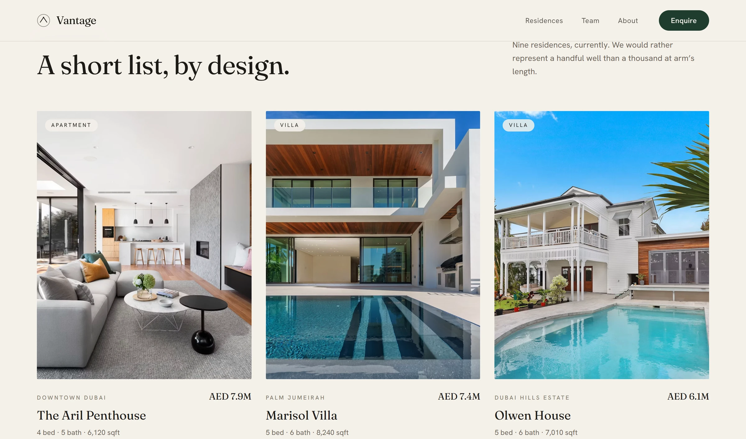 Vantage · Listings