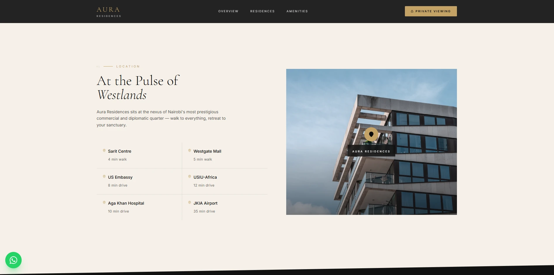 Aura Residences, Location